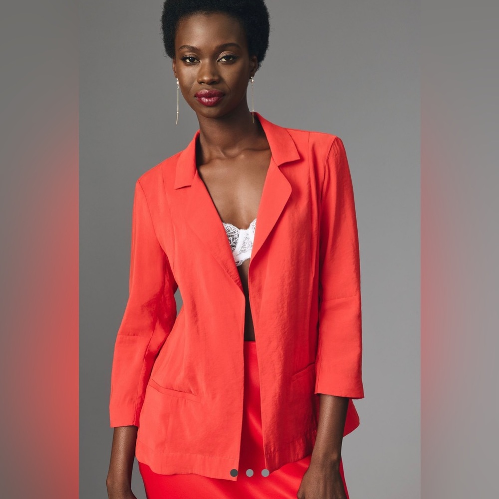 Anthropologie Tulip Blazer, size 6, color Red.